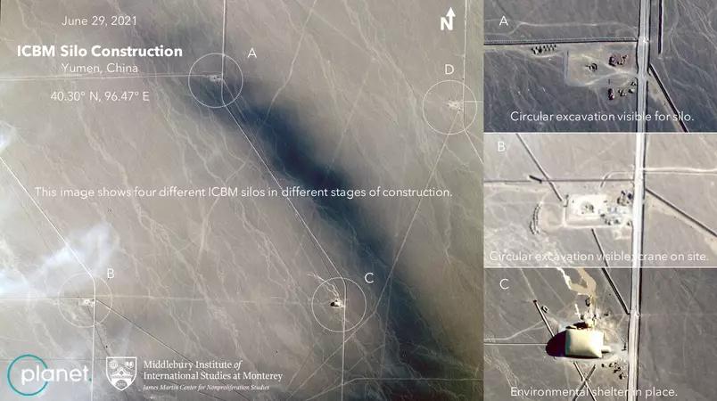 imagens de satelite mostram silos de misseis chineses em varios estagios