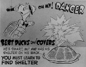 Screenshot from "Duck and Cover" film, a 1952 movie