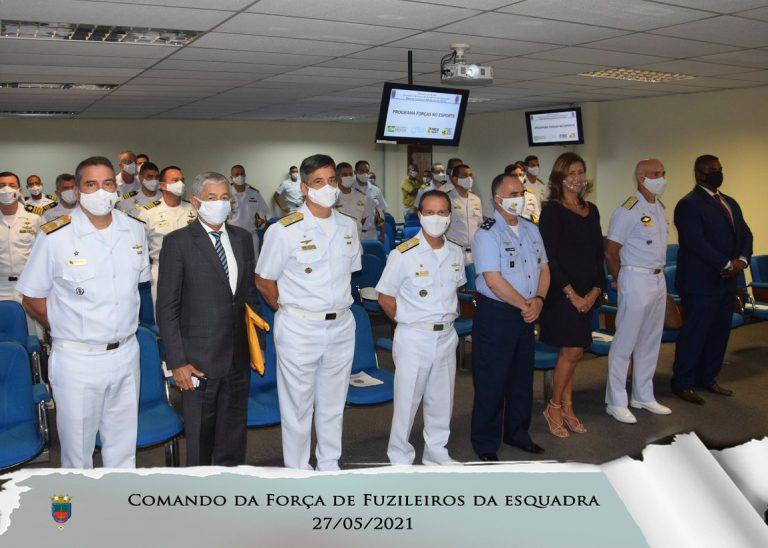 Comandantes de Unidades de Fuzileiros Navais acompanham ações do Programa Forças no Esporte