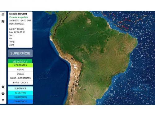 Diretoria de Hidrografia e Navegação desenvolve visualizador para previsões de correntes marítimas, ondas e ventos