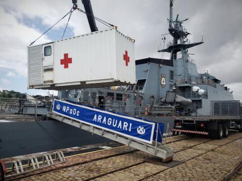 NPaOc “Araguari” promove exercício de emprego de Contêiner para Tratamento de Doenças Infectocontagiosas