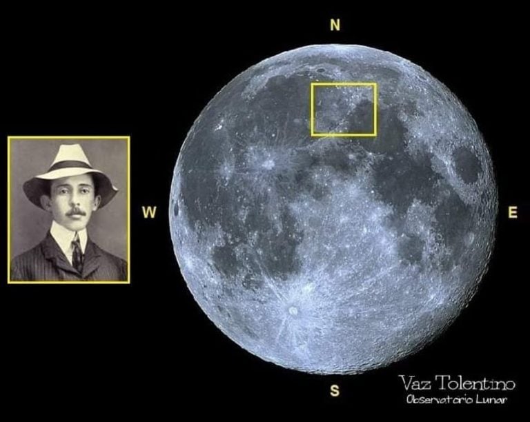 No centenário do nascimento de Santos-Dumont, ele recebeu homenagem na Lua