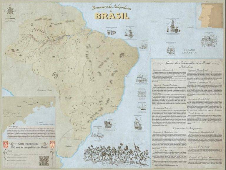 Centro de Geoinformação elabora carta histórica comemorativa aos 200 anos de independência do Brasil