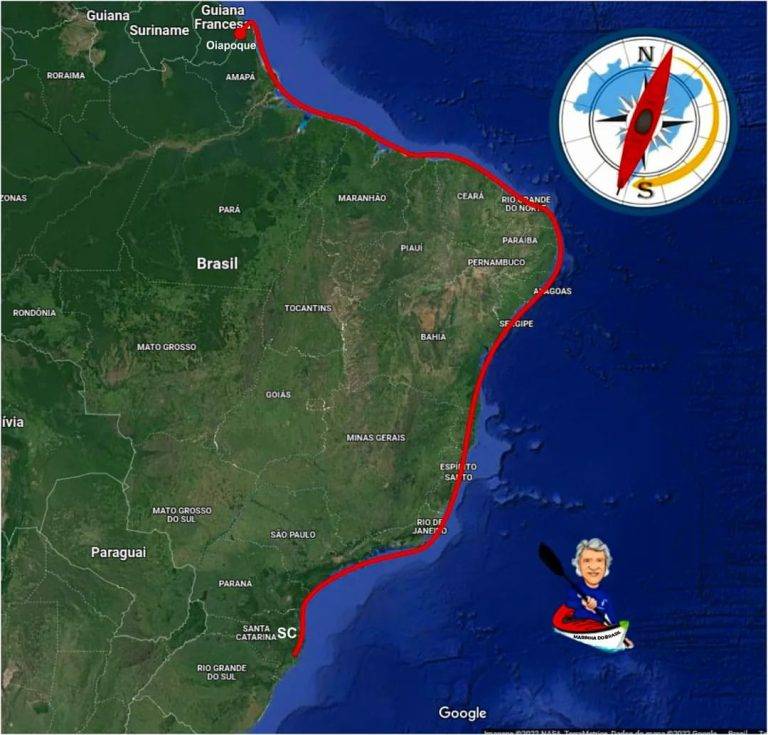O Canoísta Adelson Carneiro Rodrigues chega à Barra Velha-SC