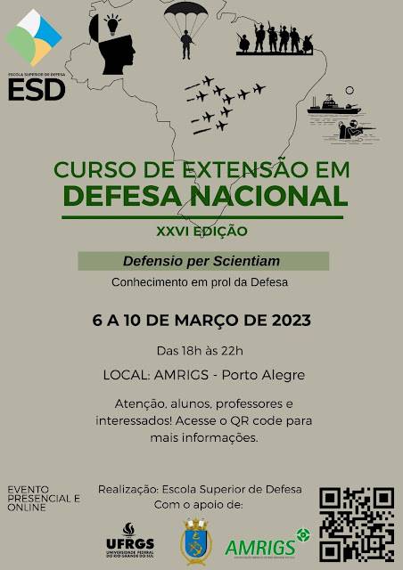 Curso de Extensão em Defesa Nacional será realizado em Porto Alegre – Inscrições Abertas