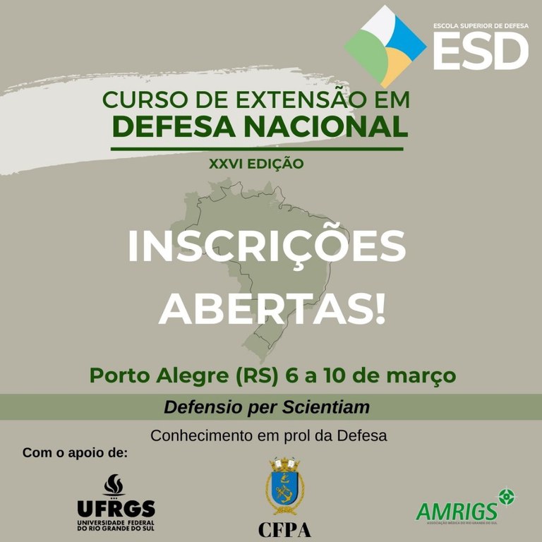 Curso de Extensão em Defesa Nacional (CEDN) está com inscrições abertas