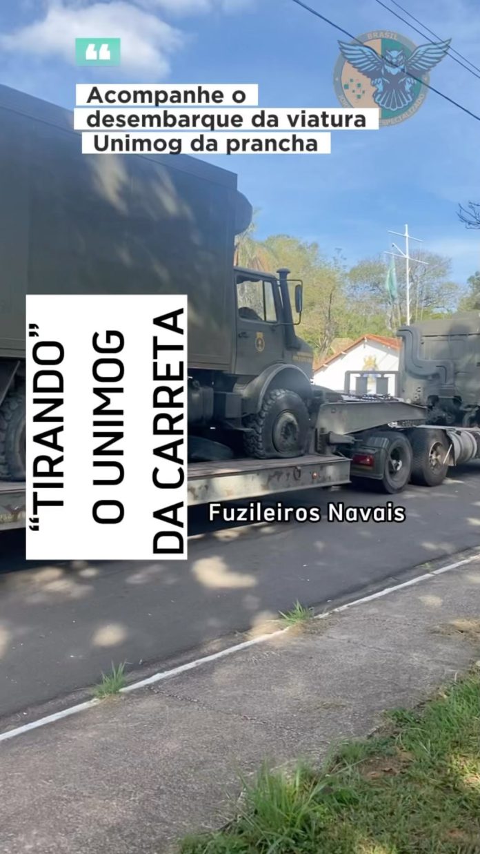 Momento de tensão - Viatura Unimog “descendo” da carreta

Chegada do último comb...