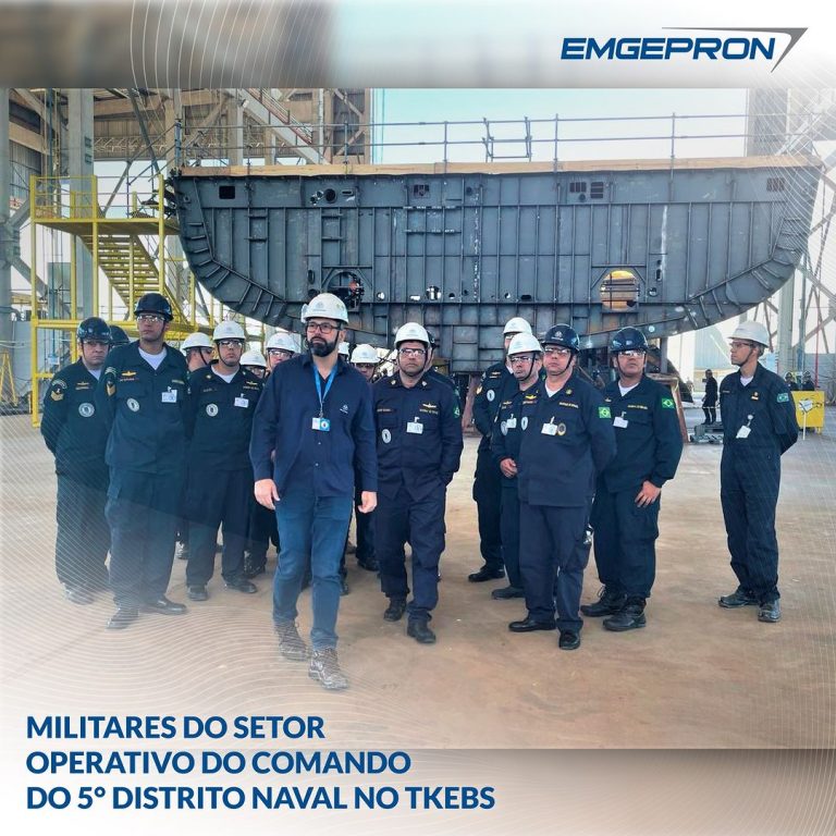 Militares visitam thyssenkrupp Estaleiro Brasil Sul e acompanham avanço das Fragatas Classe Tamandaré