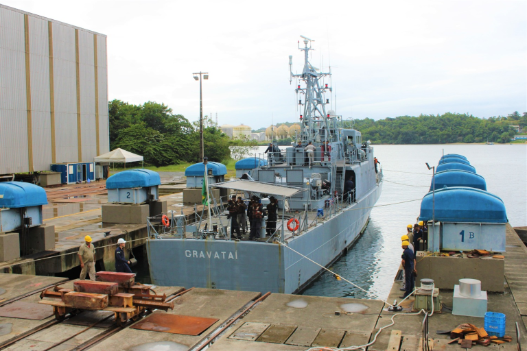 Manutenção do Navio-Patrulha ‘Gravataí’ reafirma compromisso da Base Naval de Aratu com segurança marítima