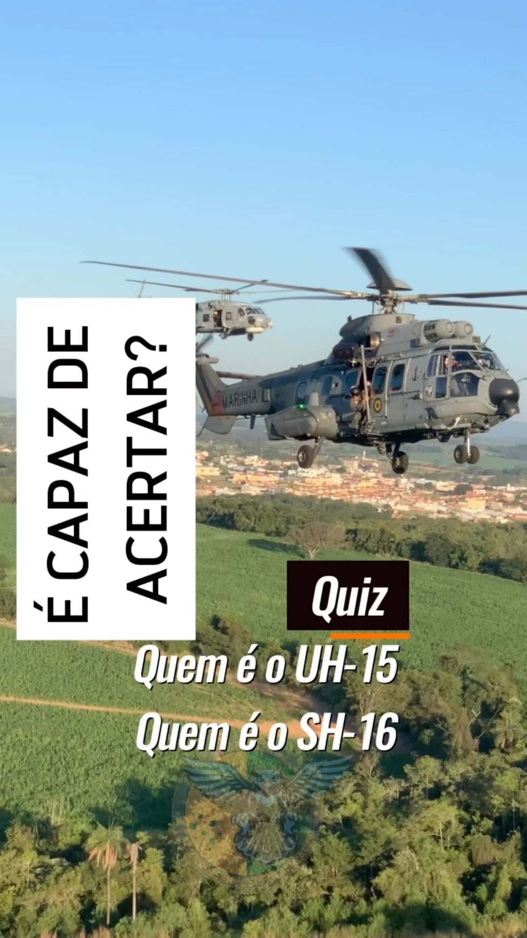Você reconhece quem é o Super Cougar e o Seahawk? Existem diversas aeronaves n...