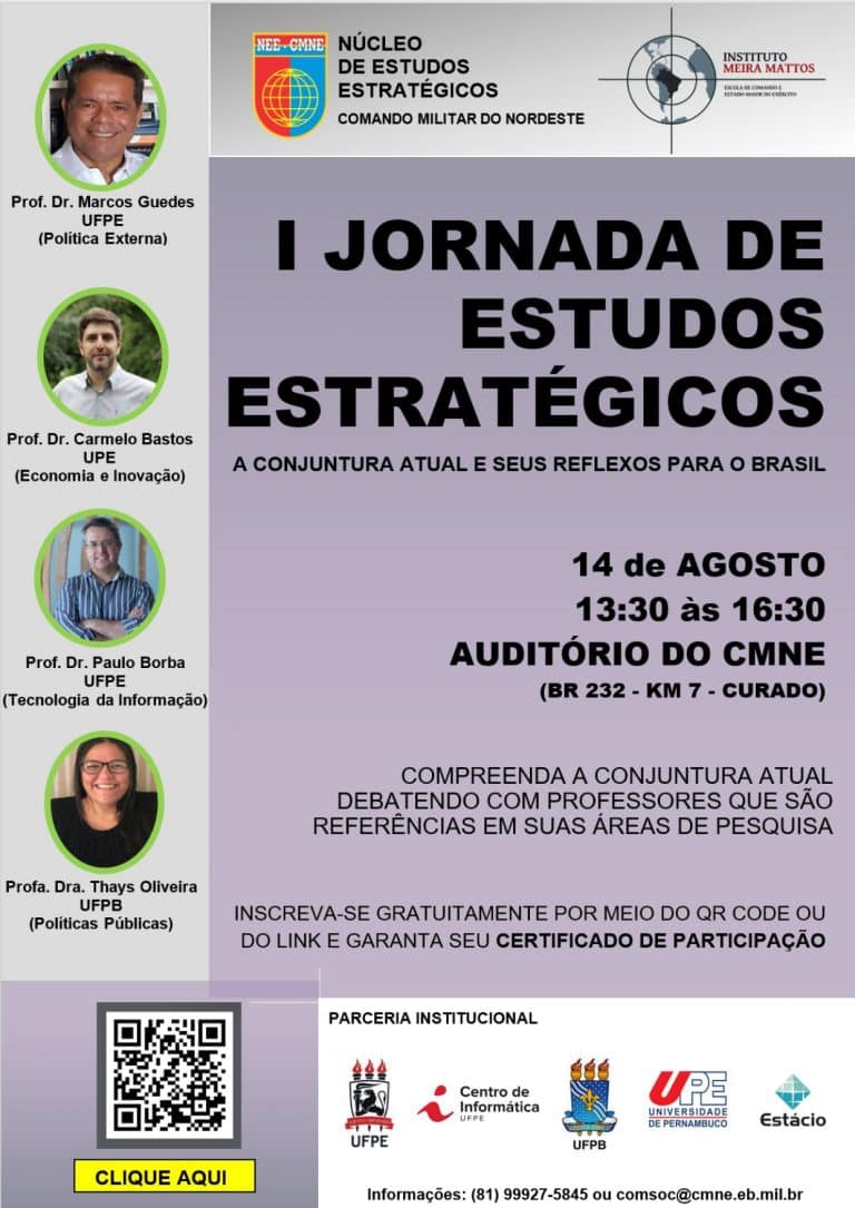 O Comando Militar do Nordeste promove a Iª Jornada de Estudos Estratégicos