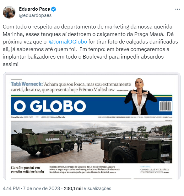 Marinha do Brasil e Prefeitura do Rio de Janeiro: Diálogo e Responsabilidade em Operações Urbanas