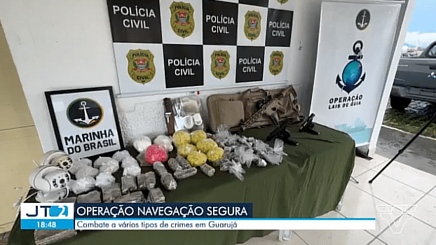 Operação Navegação Segura da Polícia Civil com Apoio da Marinha Apreende Armas e Drogas em Guarujá