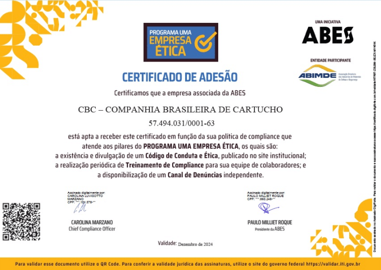 CBC: Excelência em Ética e Compliance pelo 3º Ano Consecutivo