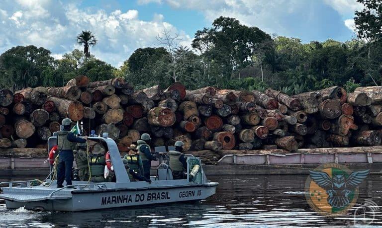 MARINHA E IBAMA APREENDEM TRÊS BALSAS COM MADEIRA ILEGAL NO PARÁ