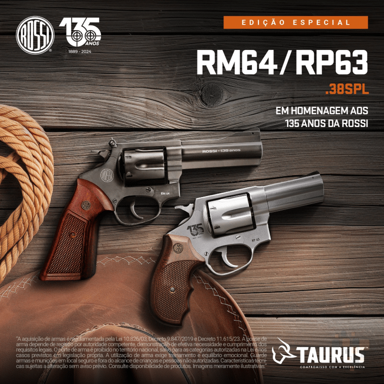Taurus lança edição especial limitada de revólveres em homenagem aos 135 anos da Rossi