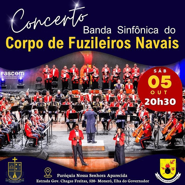 Banda Sinfônica dos Fuzileiros Navais se apresenta na Paróquia Nossa Senhora Aparecida