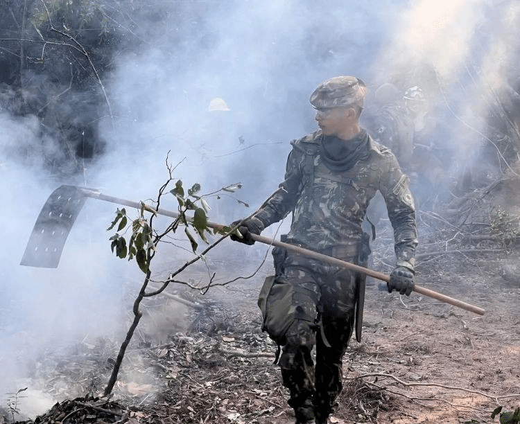 Exército apoia combate a incêndio florestal de grandes proporções no Pará