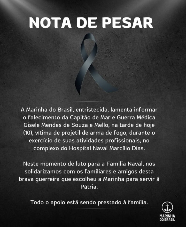 Marinha presta homenagem à médica Gisele Mendes de Souza e Mello