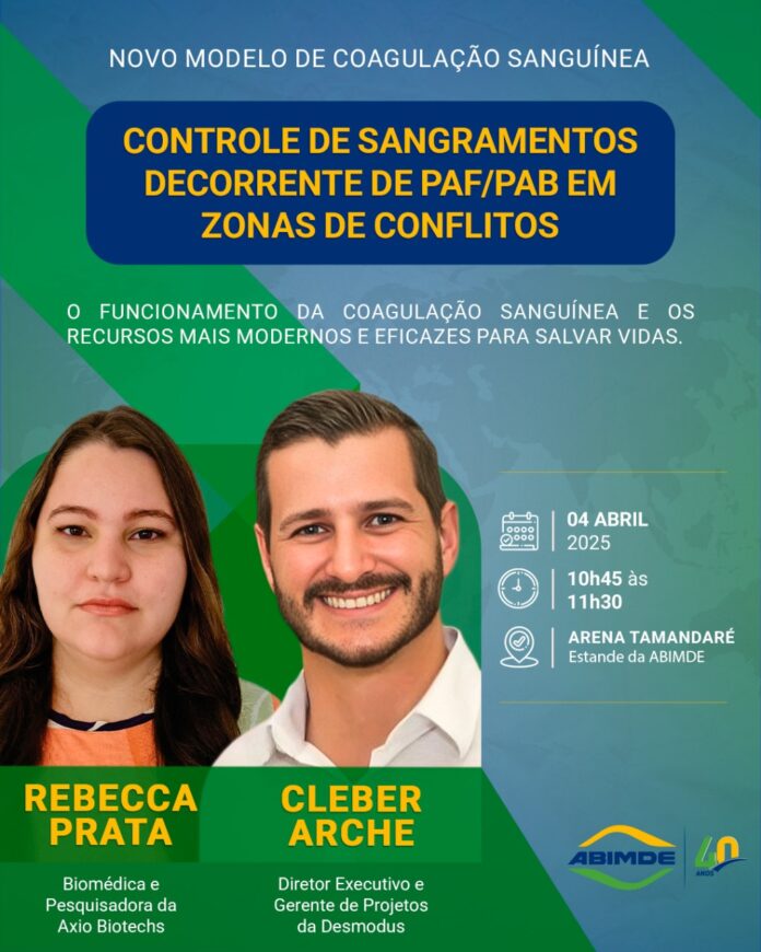 Palestra sobre controle de sangramentos em zonas de conflito.