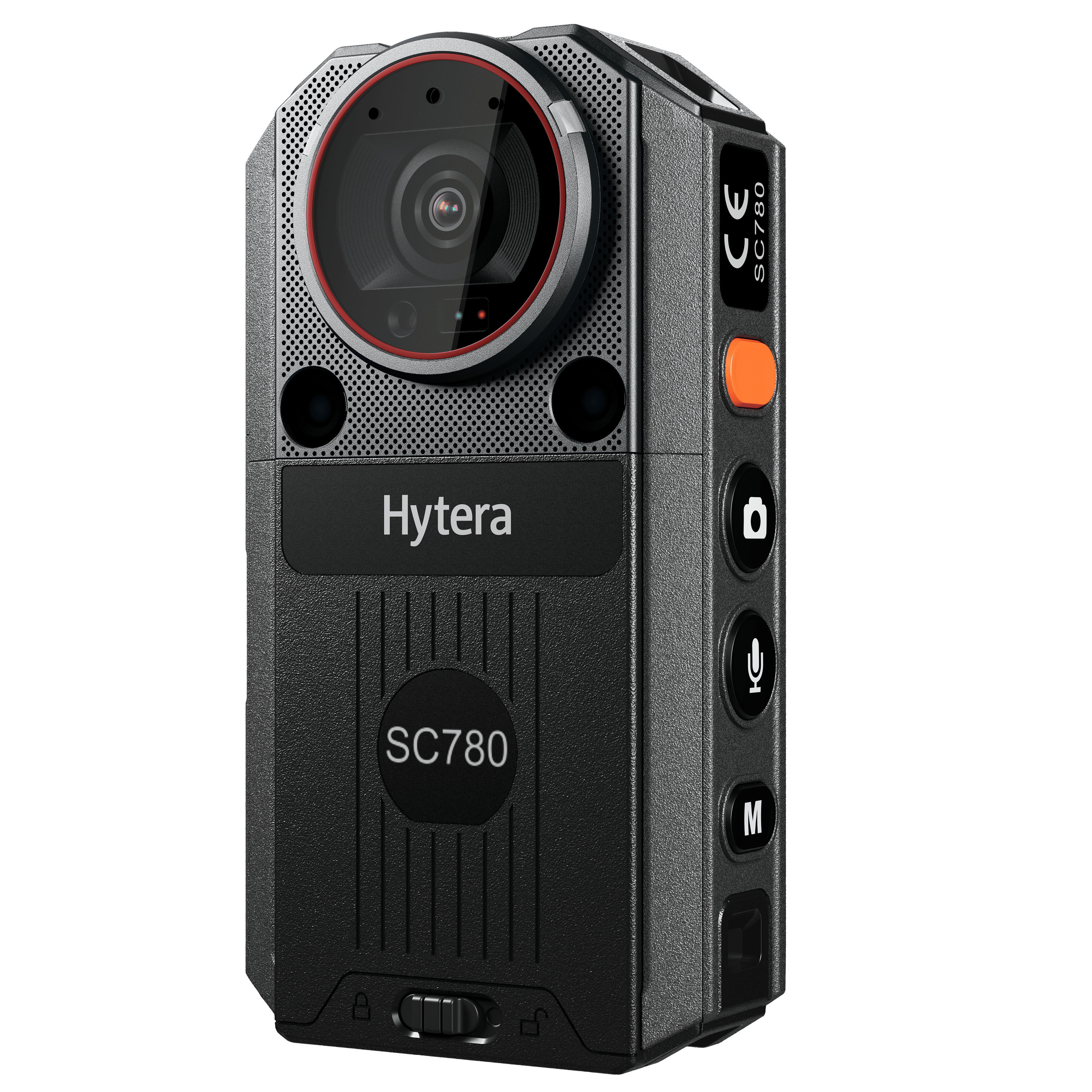 Câmera corporal Hytera SC780 em close-up.