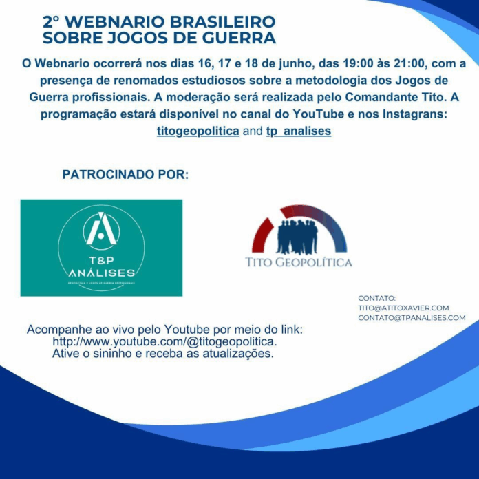 Webinário sobre jogos de guerra, 16 a 18 de junho.