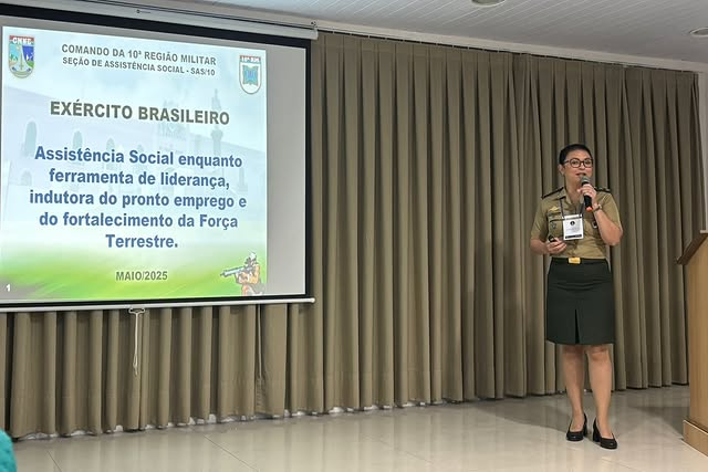 Apresentação sobre assistência social no Exército Brasileiro.