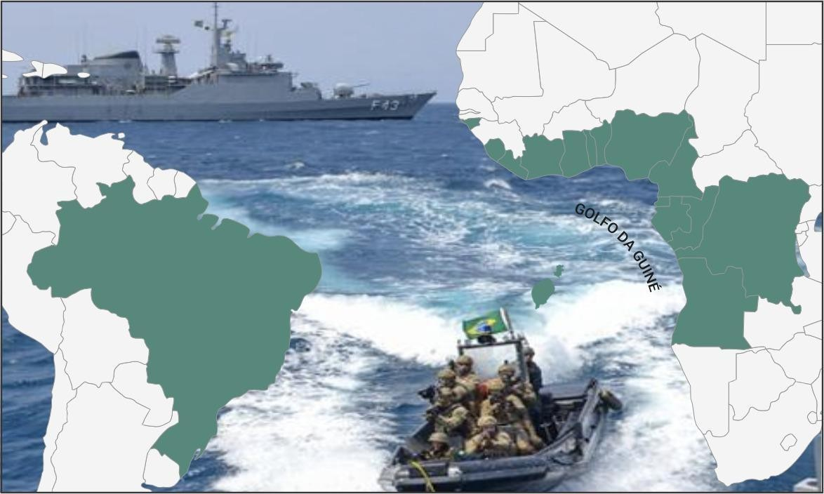 Mapa, navio e barco militar brasileiros.