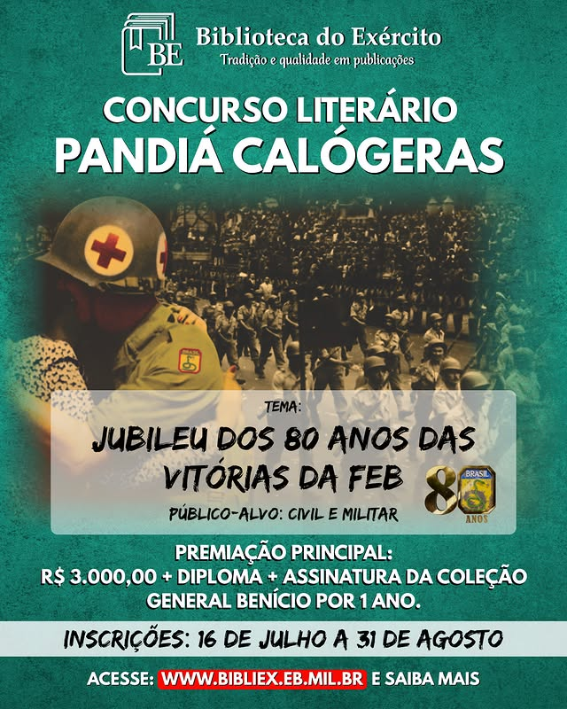 Cartaz de concurso literário do Exército Brasileiro.
